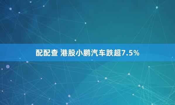 配配查 港股小鹏汽车跌超7.5%