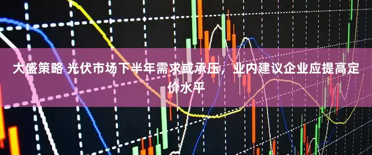 大盛策略 光伏市场下半年需求或承压，业内建议企业应提高定价水平